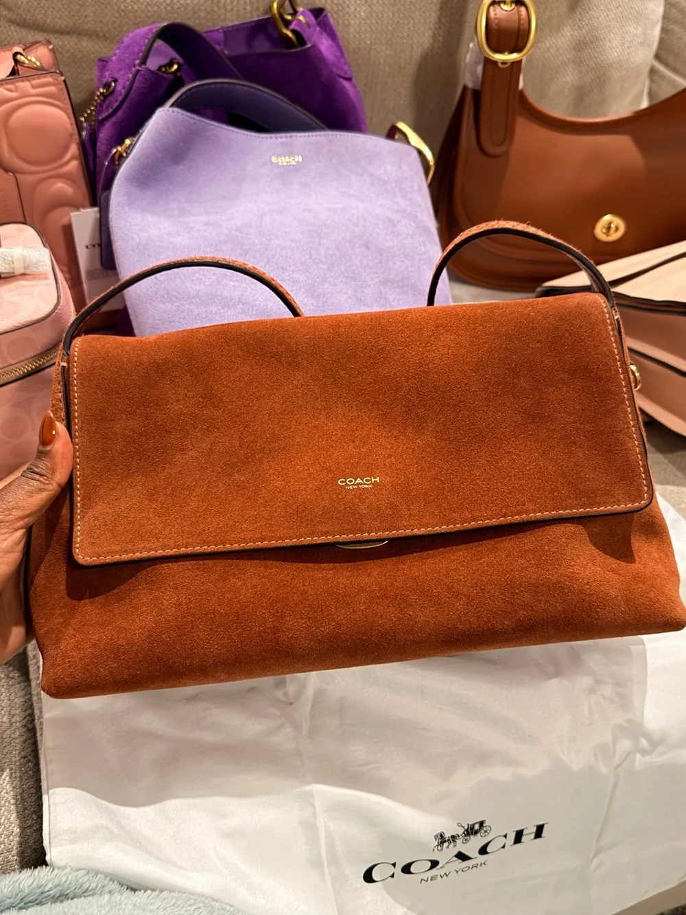 EUC Coach Chelsea 30 in Clay Suede